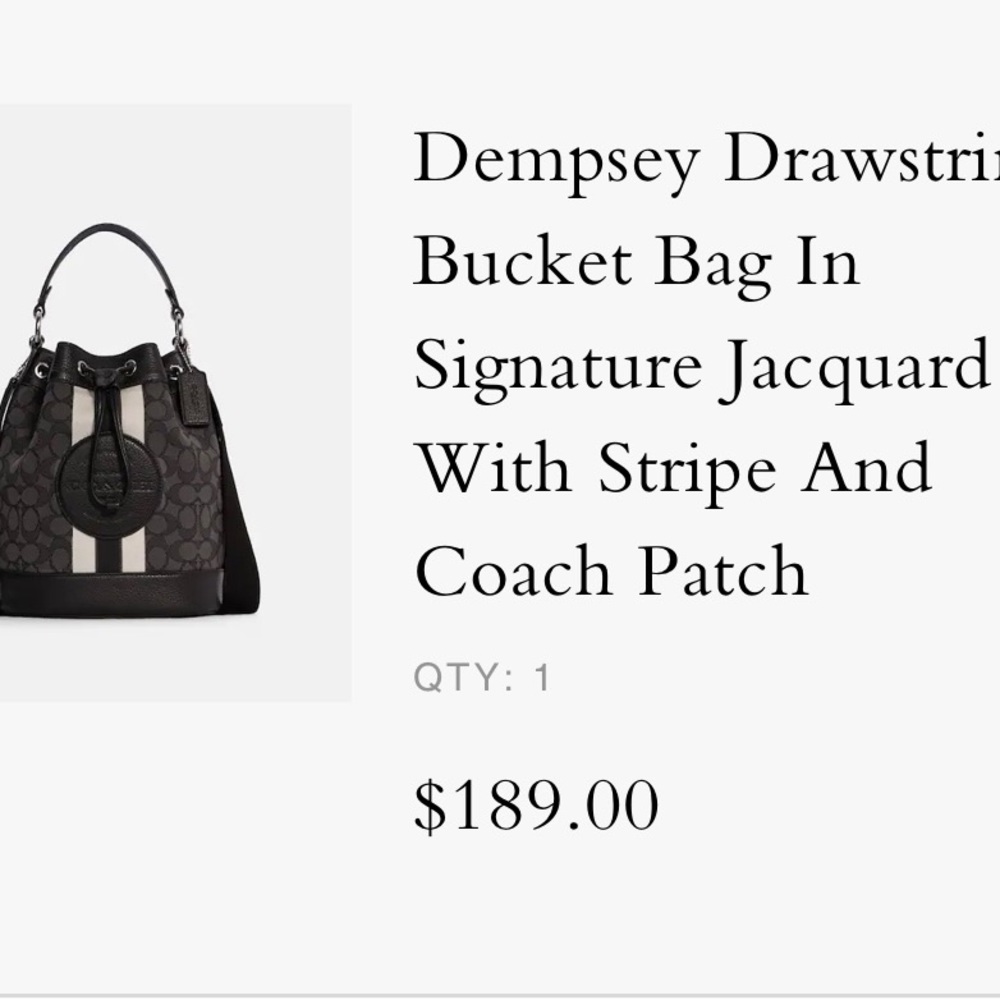 Coach Dempsey drawstring bucket bag